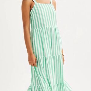 Sonoma Goods for Life Green Striped Maxi Dress